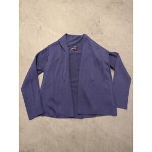 Eileen Fisher Open Knit Cardigan Women's M Silk Cotton Open Front Purple